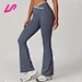 high waisted crossover flare legging